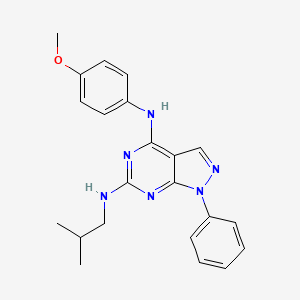 molecular formula C22H24N6O B2871515 N4-(4-methoxyphenyl)-N6-(2-methylpropyl)-1-phenyl-1H-pyrazolo[3,4-d]pyrimidine-4,6-diamine CAS No. 955336-52-4