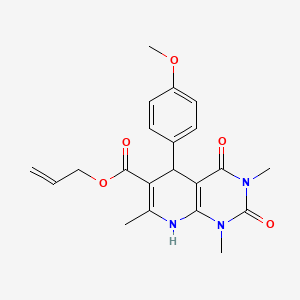 molecular formula C21H23N3O5 B2871526 prop-2-en-1-yl 5-(4-methoxyphenyl)-1,3,7-trimethyl-2,4-dioxo-1H,2H,3H,4H,5H,8H-pyrido[2,3-d]pyrimidine-6-carboxylate CAS No. 622360-78-5