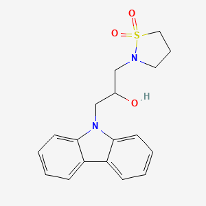 molecular formula C18H20N2O3S B2871533 N-[3-(9H-Carbazol-9-yl)-2-hydroxypropyl]isothiazolidine 1,1-dioxide CAS No. 1487498-37-2