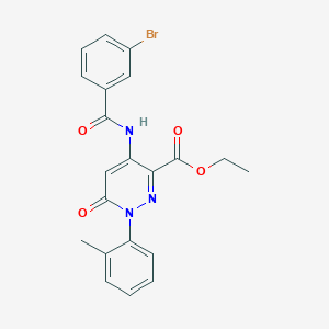 molecular formula C21H18BrN3O4 B2871548 ethyl 4-(3-bromobenzamido)-1-(2-methylphenyl)-6-oxo-1,6-dihydropyridazine-3-carboxylate CAS No. 941885-77-4