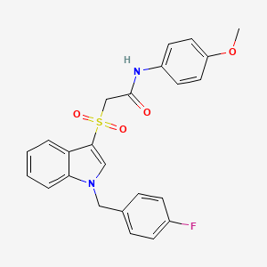 2-[1-[(4-fluorophenyl)methyl]indol-3-yl]sulfonyl-N-(4-methoxyphenyl)acetamide