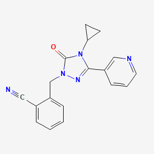 2-((4-cyclopropyl-5-oxo-3-(pyridin-3-yl)-4,5-dihydro-1H-1,2,4-triazol-1-yl)methyl)benzonitrile