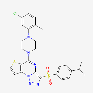 5-[4-(5-Chloro-2-methylphenyl)piperazin-1-yl]-3-[(4-isopropylphenyl)sulfonyl]thieno[2,3-e][1,2,3]triazolo[1,5-a]pyrimidine