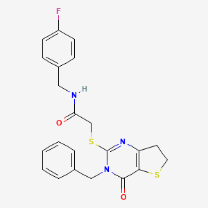 2-((3-benzyl-4-oxo-3,4,6,7-tetrahydrothieno[3,2-d]pyrimidin-2-yl)thio)-N-(4-fluorobenzyl)acetamide