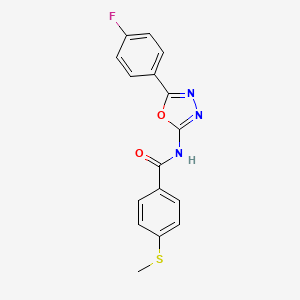 molecular formula C16H12FN3O2S B2871586 N-[5-(4-fluorophenyl)-1,3,4-oxadiazol-2-yl]-4-(methylsulfanyl)benzamide CAS No. 896357-70-3