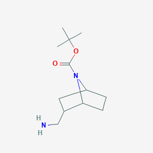 molecular formula C12H22N2O2 B2871608 Tert-butyl 2-(aminomethyl)-7-azabicyclo[2.2.1]heptane-7-carboxylate CAS No. 1823797-09-6
