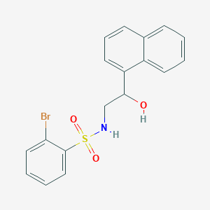 molecular formula C18H16BrNO3S B2871609 2-bromo-N-(2-hydroxy-2-(naphthalen-1-yl)ethyl)benzenesulfonamide CAS No. 1448045-76-8