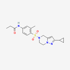 N-(4-((2-cyclopropyl-6,7-dihydropyrazolo[1,5-a]pyrazin-5(4H)-yl)sulfonyl)-3-methylphenyl)propionamide
