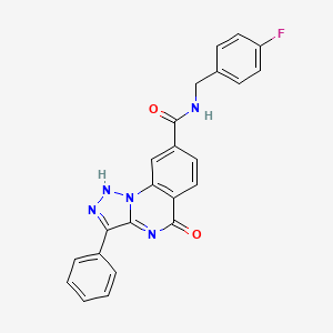 molecular formula C23H16FN5O2 B2871614 N-[(4-fluorophenyl)methyl]-5-oxo-3-phenyl-4H,5H-[1,2,3]triazolo[1,5-a]quinazoline-8-carboxamide CAS No. 1031552-80-3