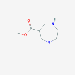 molecular formula C8H16N2O2 B2871630 Methyl 1-methyl-1,4-diazepane-6-carboxylate CAS No. 1417898-92-0