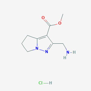 molecular formula C9H14ClN3O2 B2871648 methyl2-(aminomethyl)-4H,5H,6H-pyrrolo[1,2-b]pyrazole-3-carboxylatehydrochloride CAS No. 2375269-88-6