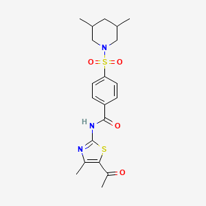 molecular formula C20H25N3O4S2 B2871657 N-(5-acetyl-4-methyl-1,3-thiazol-2-yl)-4-[(3,5-dimethylpiperidin-1-yl)sulfonyl]benzamide CAS No. 361167-62-6