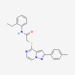 molecular formula C23H22N4OS B2871663 N-(2-ETHYLPHENYL)-2-{[2-(4-METHYLPHENYL)PYRAZOLO[1,5-A]PYRAZIN-4-YL]SULFANYL}ACETAMIDE CAS No. 1021208-07-0