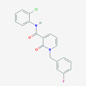 molecular formula C19H14ClFN2O2 B2871665 N-(2-chlorophenyl)-1-[(3-fluorophenyl)methyl]-2-oxo-1,2-dihydropyridine-3-carboxamide CAS No. 946245-77-8