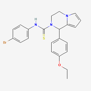 molecular formula C22H22BrN3OS B2871699 N-(4-bromophenyl)-1-(4-ethoxyphenyl)-1H,2H,3H,4H-pyrrolo[1,2-a]pyrazine-2-carbothioamide CAS No. 393831-59-9