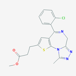 molecular formula C19H17ClN4O2S B028717 4-(2-Chlorophenyl)-9-methyl-6H-thieno[3,2-f][1,2,4]triazolo[4,3-a][1,4]diazepine-2-propanoic Acid Methyl Ester CAS No. 100827-83-6