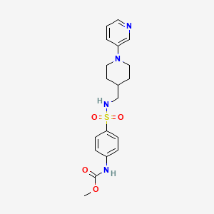 molecular formula C19H24N4O4S B2871716 methyl (4-(N-((1-(pyridin-3-yl)piperidin-4-yl)methyl)sulfamoyl)phenyl)carbamate CAS No. 2034469-87-7