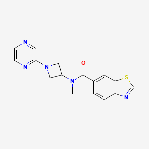 molecular formula C16H15N5OS B2871733 N-methyl-N-[1-(pyrazin-2-yl)azetidin-3-yl]-1,3-benzothiazole-6-carboxamide CAS No. 2380171-12-8
