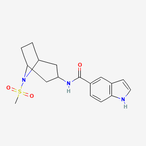 molecular formula C17H21N3O3S B2871759 N-{8-methanesulfonyl-8-azabicyclo[3.2.1]octan-3-yl}-1H-indole-5-carboxamide CAS No. 2034486-84-3