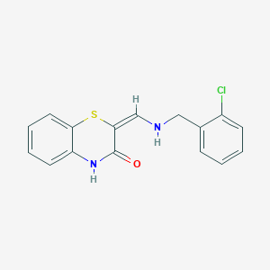 (2E)-2-({[(2-chlorophenyl)methyl]amino}methylidene)-3,4-dihydro-2H-1,4-benzothiazin-3-one