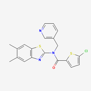 5-chloro-N-(5,6-dimethyl-1,3-benzothiazol-2-yl)-N-(pyridin-3-ylmethyl)thiophene-2-carboxamide