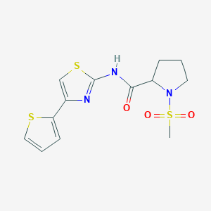 1-(methylsulfonyl)-N-(4-(thiophen-2-yl)thiazol-2-yl)pyrrolidine-2-carboxamide