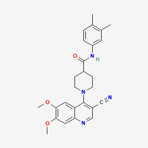1-(3-cyano-6,7-dimethoxyquinolin-4-yl)-N-(3,4-dimethylphenyl)piperidine-4-carboxamide