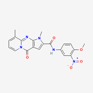 molecular formula C20H17N5O5 B2871781 N-(4-methoxy-3-nitrophenyl)-1,9-dimethyl-4-oxo-1,4-dihydropyrido[1,2-a]pyrrolo[2,3-d]pyrimidine-2-carboxamide CAS No. 899404-63-8