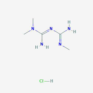 molecular formula C5H14ClN5 B2871795 N1,N1-dimethyl-N5-methylbiguanide hydrochloride CAS No. 101580-27-2; 352211-51-9