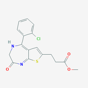 molecular formula C17H15ClN2O3S B028718 7-(2-Carbomethoxyethyl)-5-(2-chlorophenyl)-thieno-1,4-diazepin-2-one CAS No. 100827-80-3