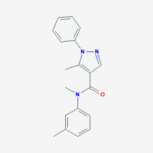 molecular formula C19H19N3O B287180 N,5-dimethyl-N-(3-methylphenyl)-1-phenyl-1H-pyrazole-4-carboxamide 