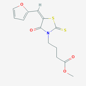 (E)-methyl 4-(5-(furan-2-ylmethylene)-4-oxo-2-thioxothiazolidin-3-yl)butanoate