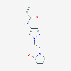 molecular formula C12H16N4O2 B2871835 N-{1-[2-(2-oxopyrrolidin-1-yl)ethyl]-1H-pyrazol-4-yl}prop-2-enamide CAS No. 2361640-71-1