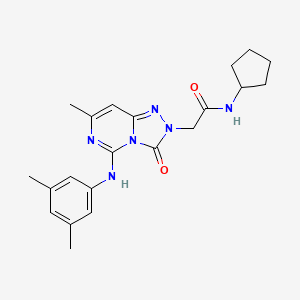 molecular formula C21H26N6O2 B2871837 N-cyclopentyl-2-{5-[(3,5-dimethylphenyl)amino]-7-methyl-3-oxo-2H,3H-[1,2,4]triazolo[4,3-c]pyrimidin-2-yl}acetamide CAS No. 1251626-59-1