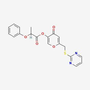 4-oxo-6-((pyrimidin-2-ylthio)methyl)-4H-pyran-3-yl 2-phenoxypropanoate