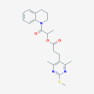 1-Oxo-1-(1,2,3,4-tetrahydroquinolin-1-yl)propan-2-yl 3-[4,6-dimethyl-2-(methylsulfanyl)pyrimidin-5-yl]propanoate