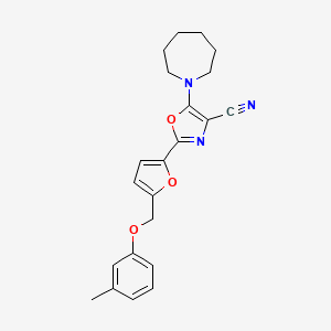 5-(Azepan-1-yl)-2-(5-((m-tolyloxy)methyl)furan-2-yl)oxazole-4-carbonitrile