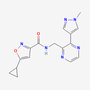 5-cyclopropyl-N-((3-(1-methyl-1H-pyrazol-4-yl)pyrazin-2-yl)methyl)isoxazole-3-carboxamide