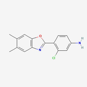 3-Chloro-4-(5,6-dimethyl-1,3-benzoxazol-2-yl)aniline