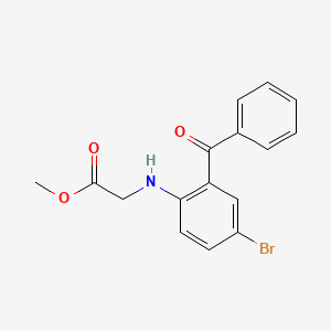 molecular formula C16H14BrNO3 B2871880 methyl 2-((2-benzoyl-4-bromophenyl)amino)acetate CAS No. 618411-00-0