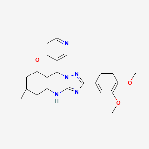 2-(3,4-dimethoxyphenyl)-6,6-dimethyl-9-(pyridin-3-yl)-5,6,7,9-tetrahydro-[1,2,4]triazolo[5,1-b]quinazolin-8(4H)-one