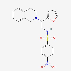 N-(2-(3,4-dihydroisoquinolin-2(1H)-yl)-2-(furan-2-yl)ethyl)-4-nitrobenzenesulfonamide