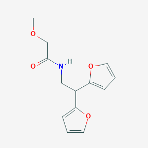 molecular formula C13H15NO4 B2871892 N-[2,2-bis(furan-2-yl)ethyl]-2-methoxyacetamide CAS No. 2180010-56-2