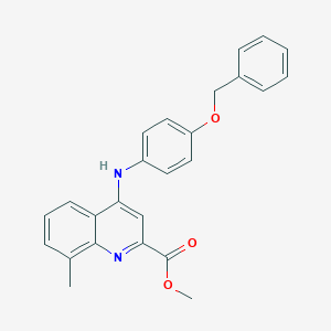 molecular formula C25H22N2O3 B2871895 Methyl 4-{[4-(benzyloxy)phenyl]amino}-8-methylquinoline-2-carboxylate CAS No. 1358311-57-5
