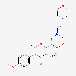 molecular formula C25H28N2O5 B2871919 3-(4-methoxyphenyl)-2-methyl-9-(2-morpholinoethyl)-9,10-dihydrochromeno[8,7-e][1,3]oxazin-4(8H)-one CAS No. 929402-71-1