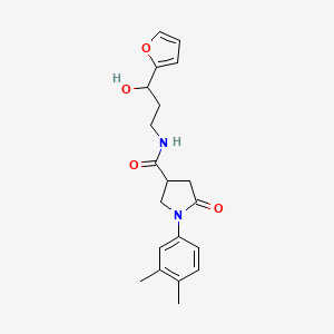 molecular formula C20H24N2O4 B2871920 1-(3,4-Dimethylphenyl)-N-[3-(furan-2-YL)-3-hydroxypropyl]-5-oxopyrrolidine-3-carboxamide CAS No. 1421516-71-3