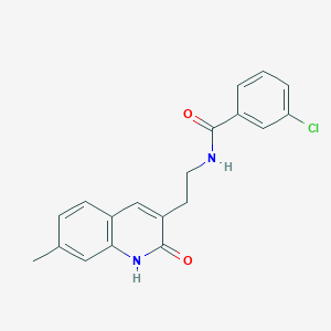 3-chloro-N-[2-(7-methyl-2-oxo-1H-quinolin-3-yl)ethyl]benzamide