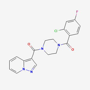 (4-(2-Chloro-4-fluorobenzoyl)piperazin-1-yl)(pyrazolo[1,5-a]pyridin-3-yl)methanone