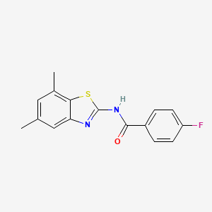 N-(5,7-dimethyl-1,3-benzothiazol-2-yl)-4-fluorobenzamide