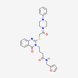 molecular formula C29H31N5O4S B2871955 N-[(furan-2-yl)methyl]-4-(4-oxo-2-{[2-oxo-2-(4-phenylpiperazin-1-yl)ethyl]sulfanyl}-3,4-dihydroquinazolin-3-yl)butanamide CAS No. 422292-07-7